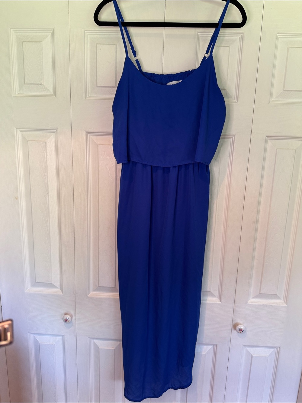 Royal Blue Spaghetti-Strap Midi Dress